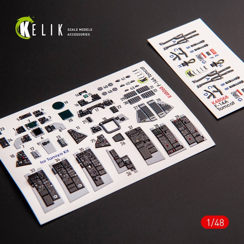 1/48 F-14A Tomcat late interior 3D decals for Tamiya kit