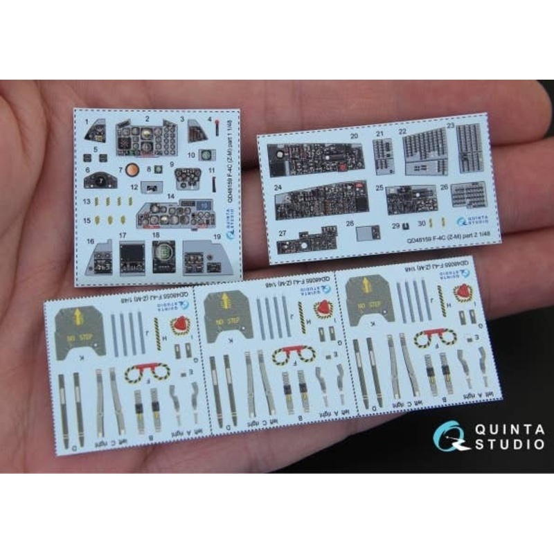 1/48 F-4C 3D-Printed & coloured Interior on decal paper for ZM SWS kit