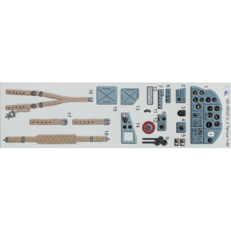 1/48 IL-2 3D-Printed & Coloured Interior On Decal Paper (for Tamiya kit)
