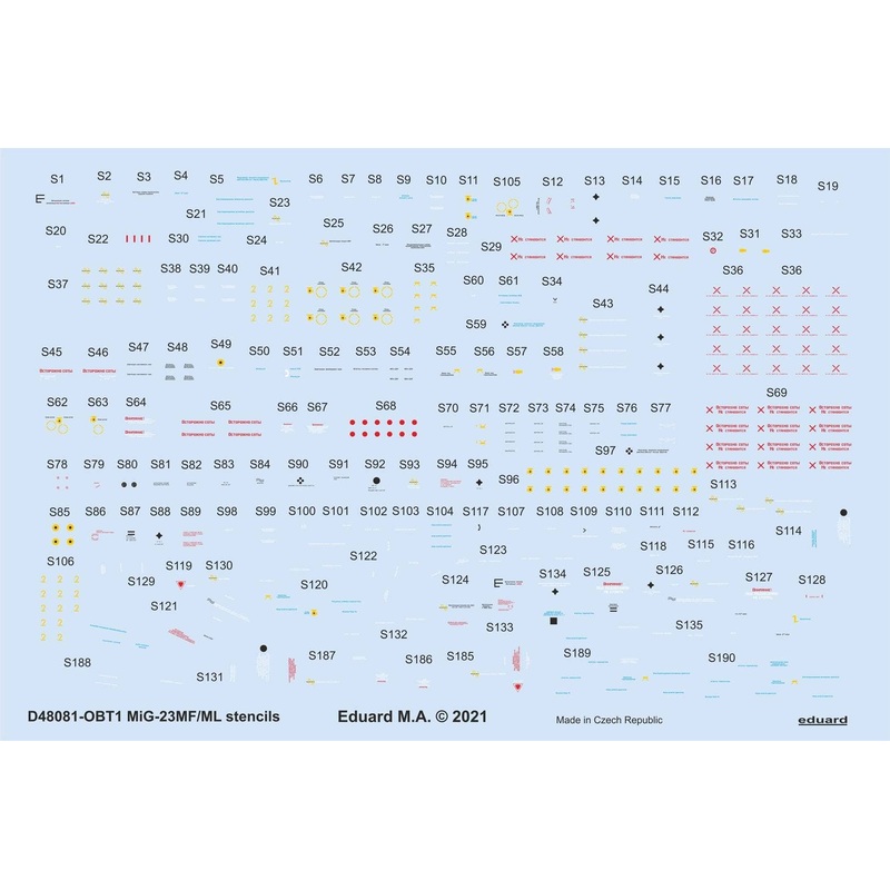 1/48 MiG-23MF/ML Stencils (for  Trumpeter)