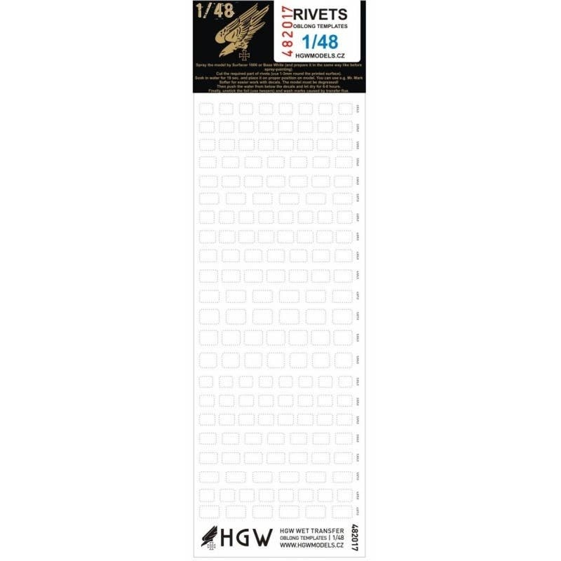 1/48 Rivet Oblong Templates Decal