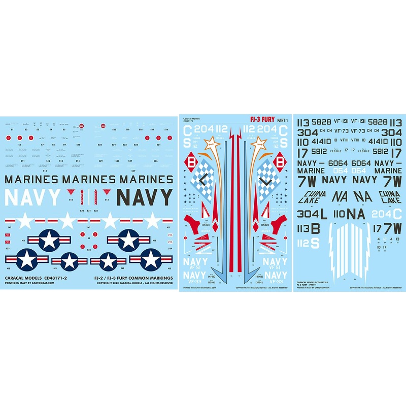 1/48 US Navy FJ-3 Fury Part 1 Decal