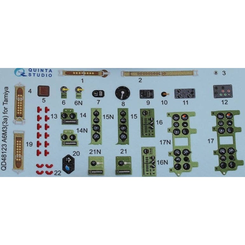 1/48 A6M3 3D-Printed & coloured Interior on decal paper (for Tamiya  kit)