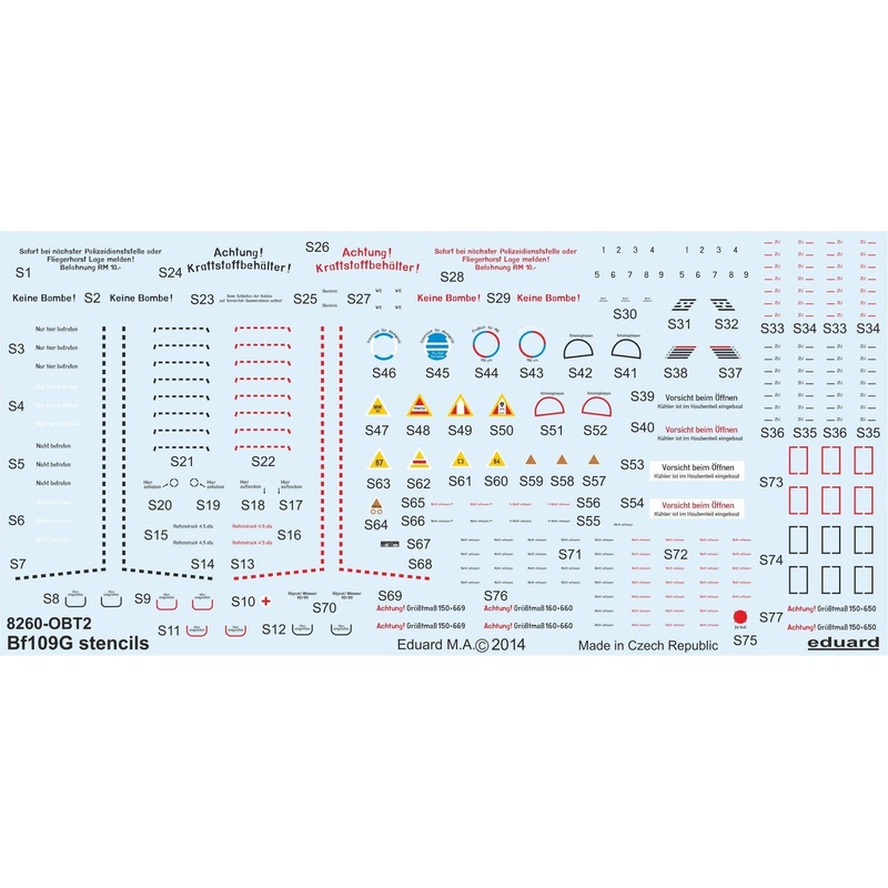 1/48 Bf 109G Stencils Decals