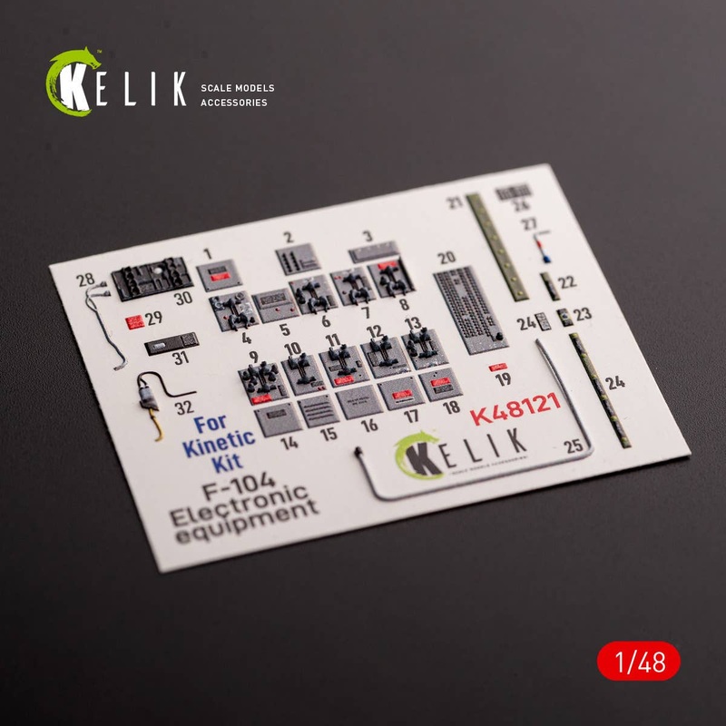 1/48 F-104 series Electrical Equipment - interior 3D decals for Kinetic kit (for. Kinetic)