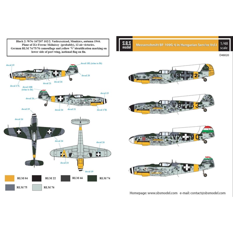1/48 Messerschmitt Bf-109G-6 in Hungarian Service Vol. I