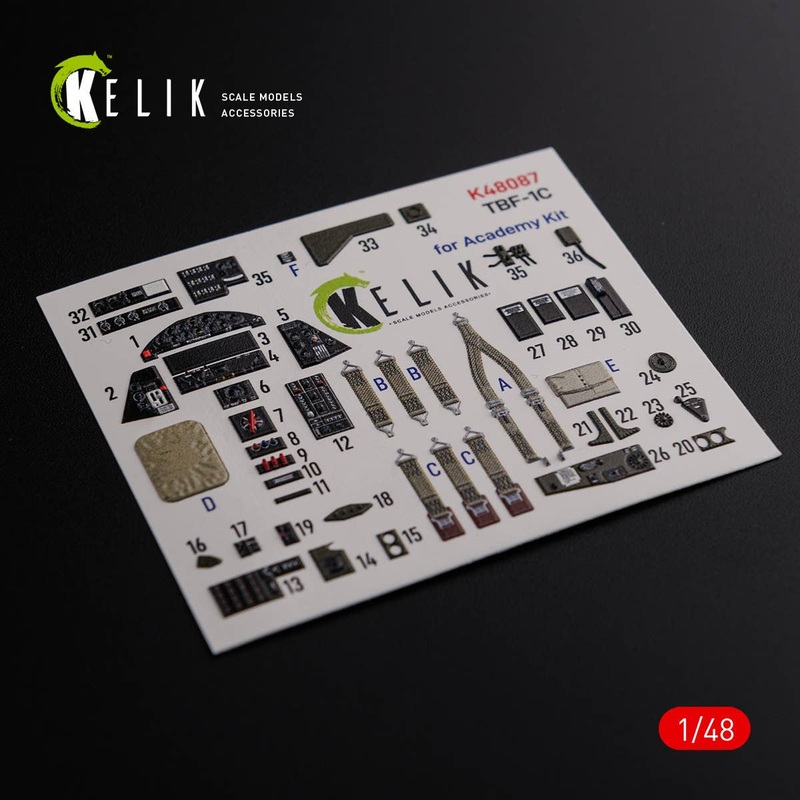 1/48 TBF-1C interior 3D decals for Academy kit