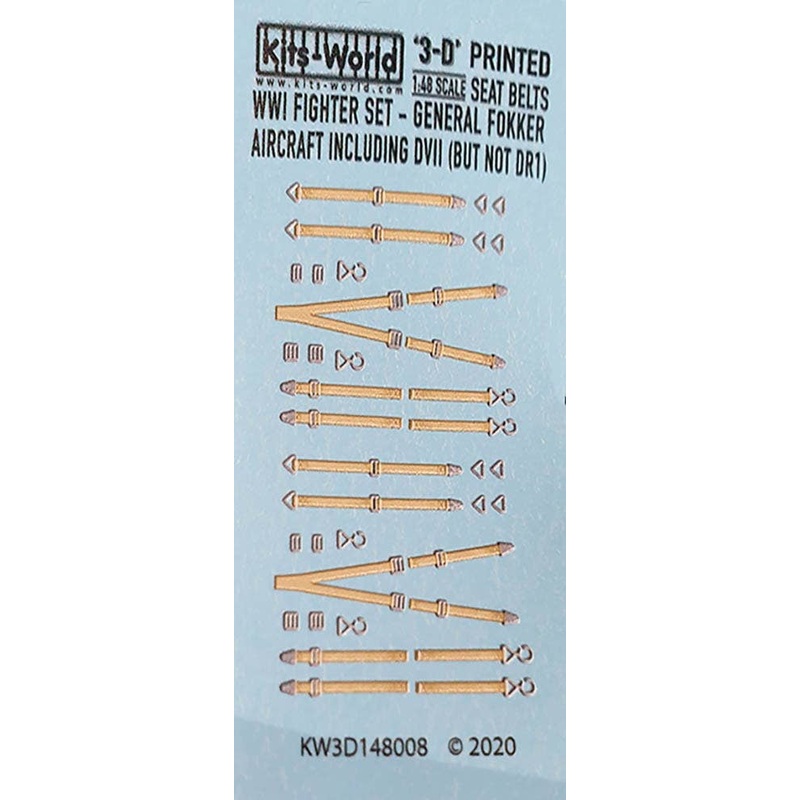 1/48 WW.I German Fokker D.VII Seatbelt Detail Up 3D Decal