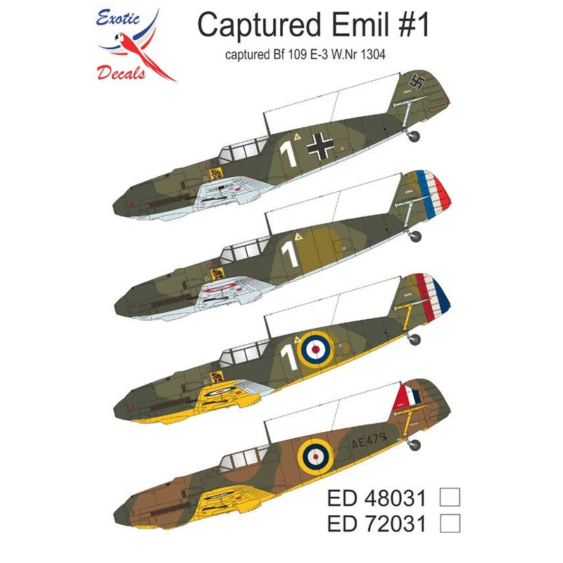 1/48 Captured Emil #1 - captured Bf 109 E-3 W.Nr 1304