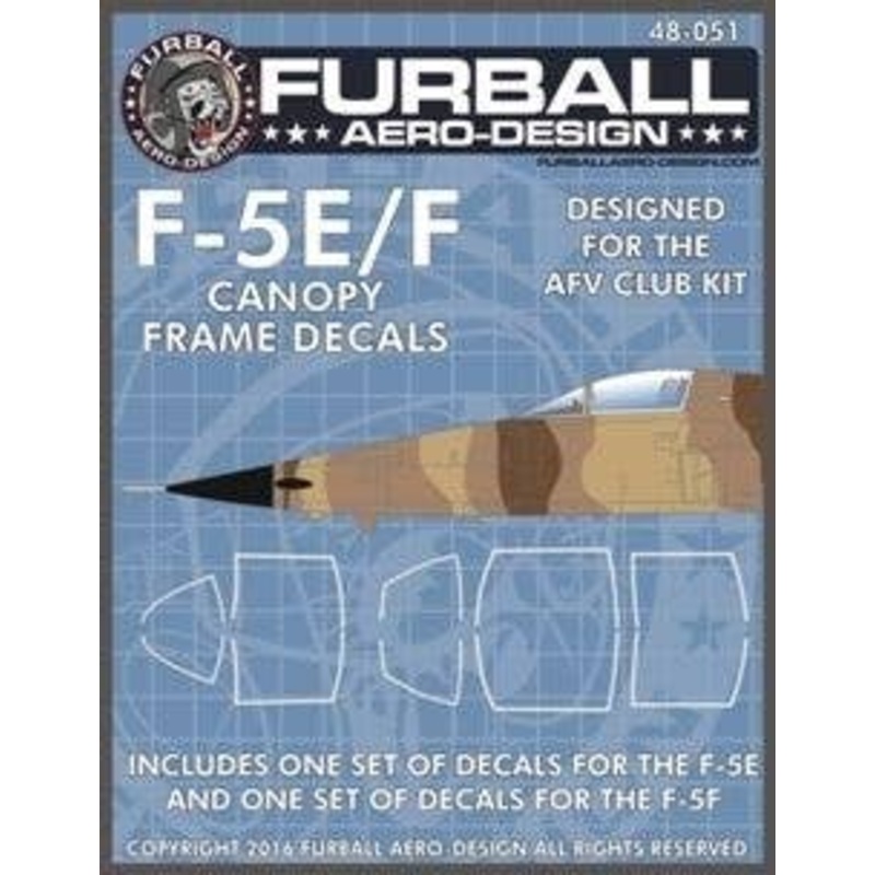 1/48 F-5E/F Canopy Seals for the AFV Club Kit
