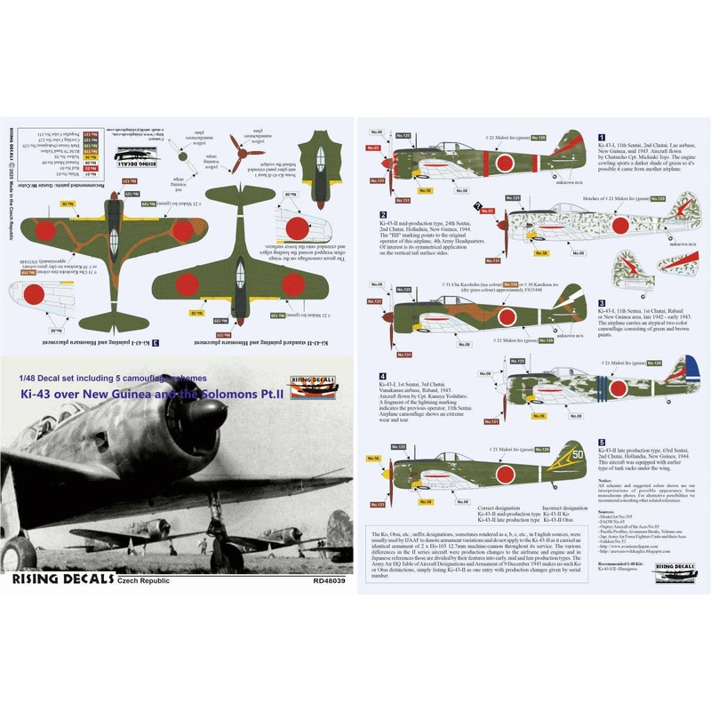 1/48 Ki-43 over New Guinea and the Solomons Pt.II (Camouflage schemes and decals for 5 a/c)