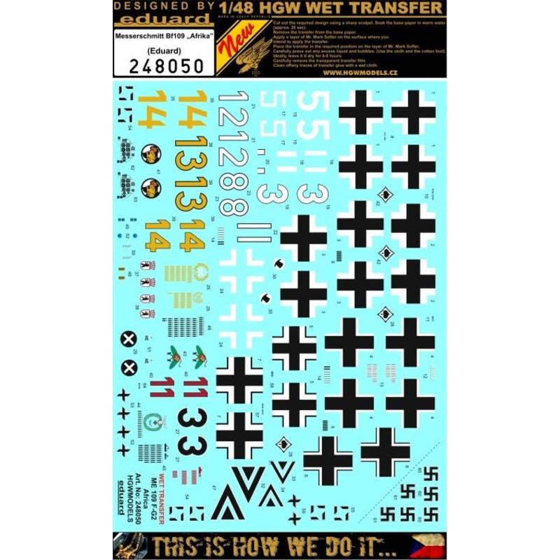 1/48 Messerschmitt Bf 109 "Afrika" Markings (for Eduard)