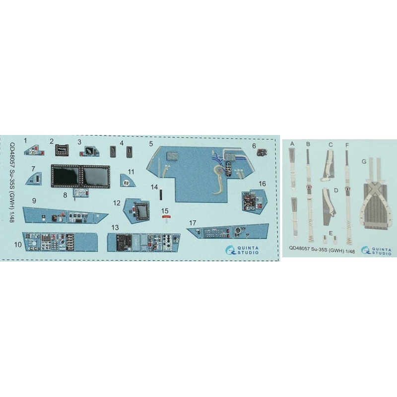 1/48 Su-35S Interior 3D Decal (for Great Wall)