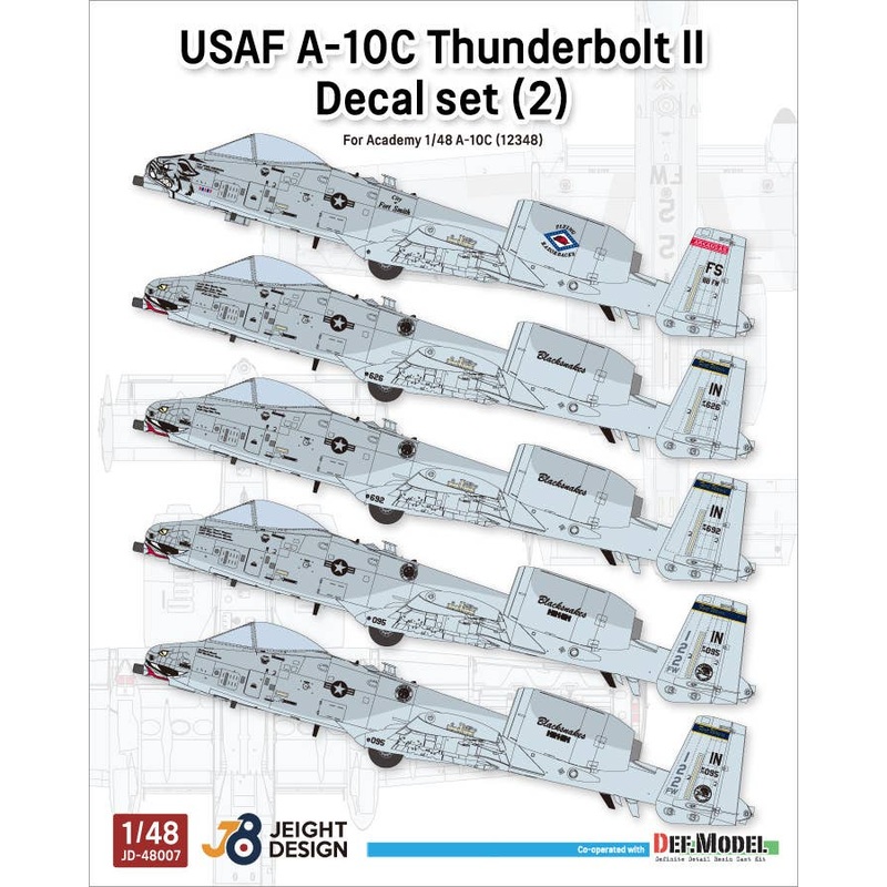 1/48 USAF A-10C Thunderbolt II Decal set (2) for Academy kit