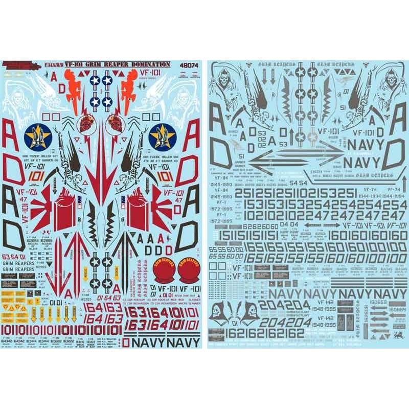 1/48 USNS F-14A/ B/ D Tom Cat VF-101 Grim Reaper Decal Set