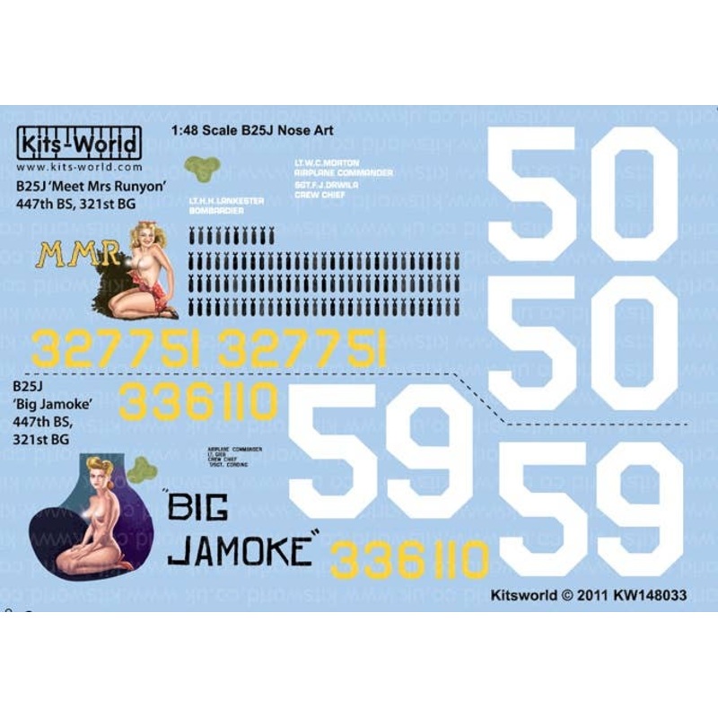 1/48 B-25J Mitchell Decal Sheet
