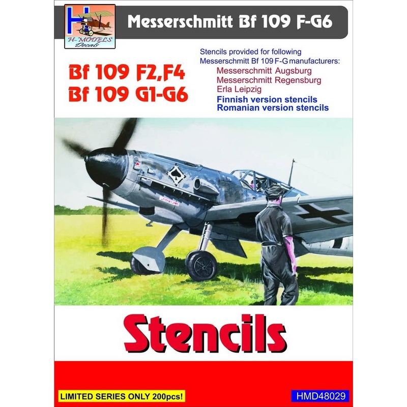 1/48 Bf 109F-2/4/G1-G6 Stencils (Sets for 3 Different a/c Manufacturers + Finnish + Romanian)