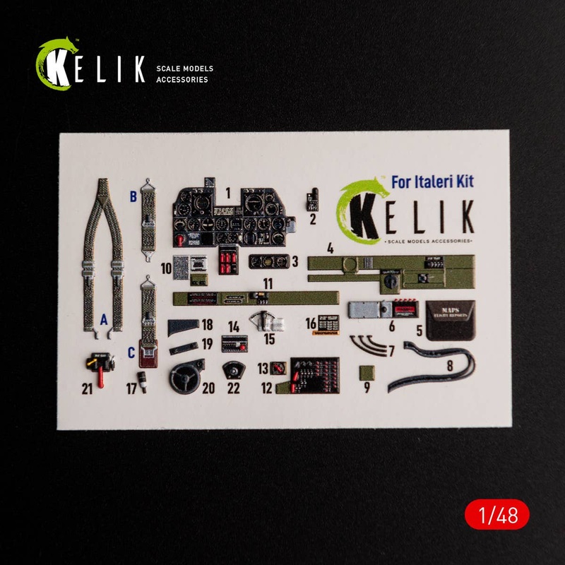 1/48 P-47D Thunderbolt interior 3D decals for Italeri/Aca
