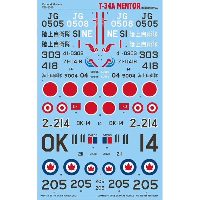 1/48 Self-Defense Force T-34A Mentor international Decal