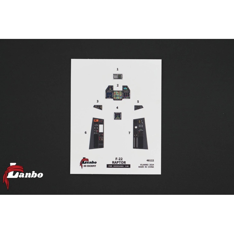 1/48 F-22 Raptor 3D interior decal