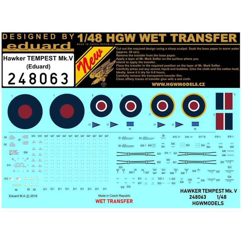 1/48 Hawker Tempest Mk.V Stencils (for Eduard)
