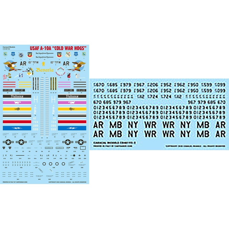 1/48 US Army A-10A Cold Warhog Decal