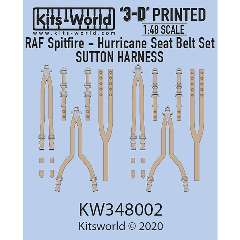 1/48 WW.II Royal Air Force Spitfire Hurricane Seatbelt Detail Up 3D Decal