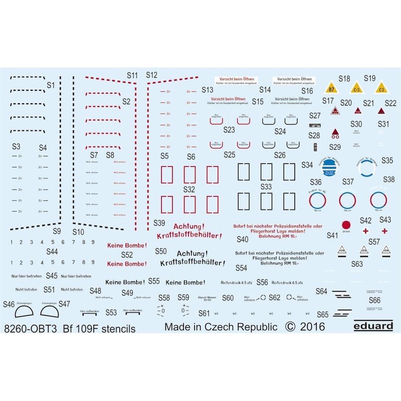 1/48 Bf 109F-4 Stencils