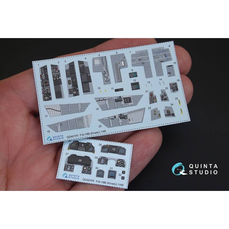 1/48 F/A-18B Interior 3D Decal for Kinetic kit