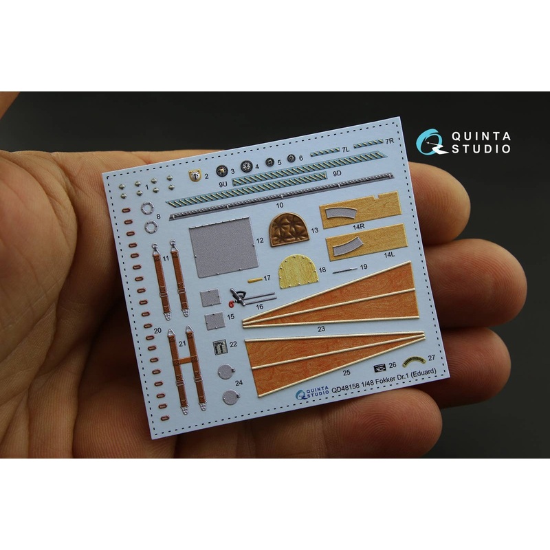1/48 Fokker Dr.1  3D-Printed & coloured Interior on decal paper for Eduard kit