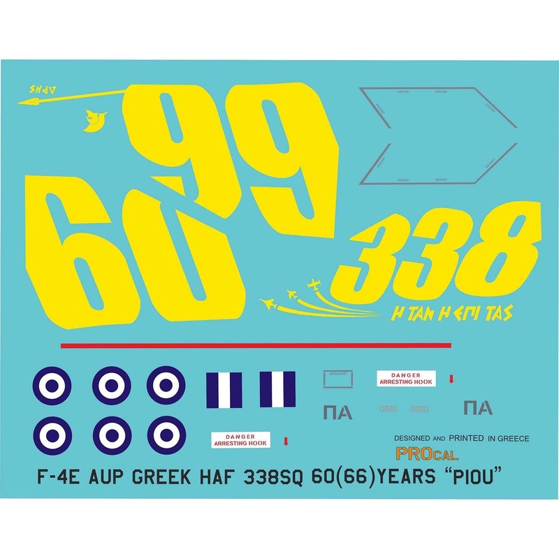 1/48 Greek Air Force F-4E Phantom 338th Airplane 60th Anniversary PIOU Decal Set