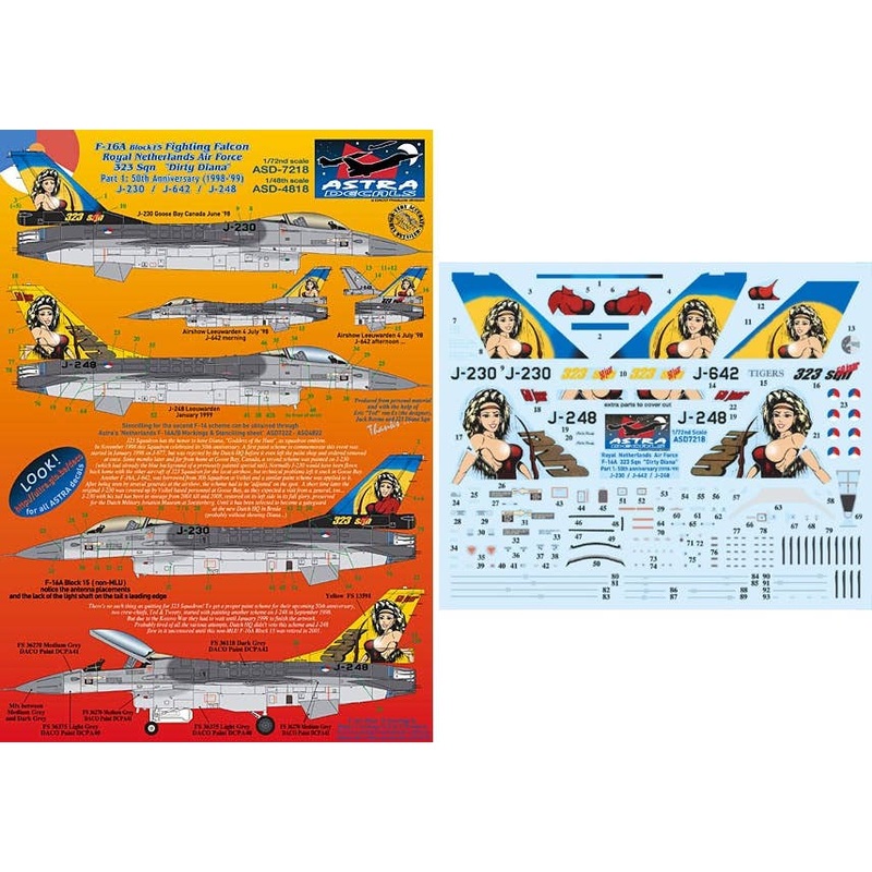 1/48 Royal Netherlands AF F-16A 323 Sqn 50 Years "Dirty Diana" (1998)