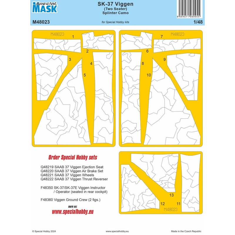1/48 SK-37 Viggen (Two Seater) Splinter Camo MASK