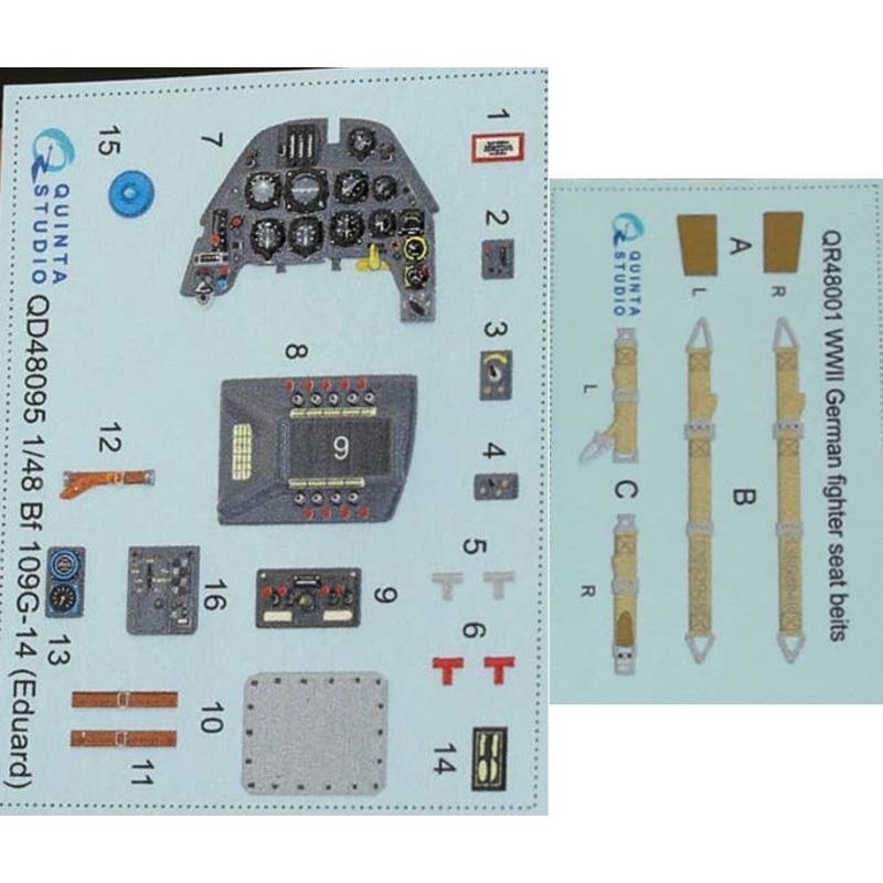 1/48 Bf 109G-14 3D-Printed & Coloured Decal (for Eduard kit)
