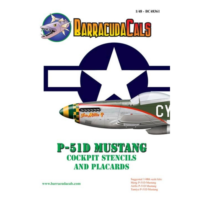 1/48 P-51D Mustang Cockpit Stencils and Placards