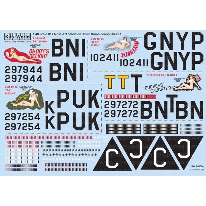 1/48 B17G Flying Fortress Decal Sheet
