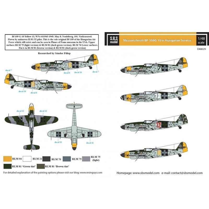 1/48 Messerschmitt Bf-109 G-10 in Hungarian Service WW II