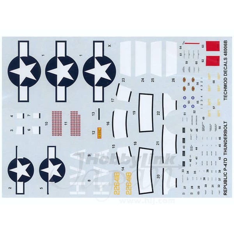 1/48 Republic P-47D Thunderbolt Decals