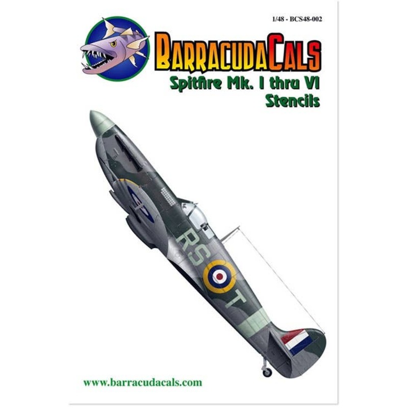 1/48 Spitfire Mk. I through VI Stencils
