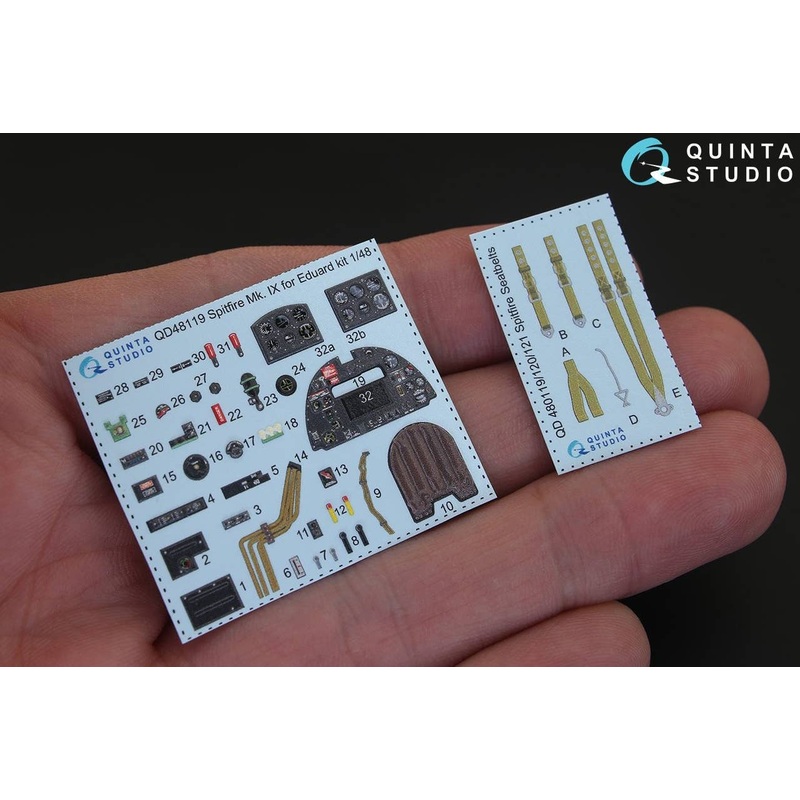 1/48 Spitfire Mk.IX 3D-Printed & coloured Interior on decal paper for Eduard  kit