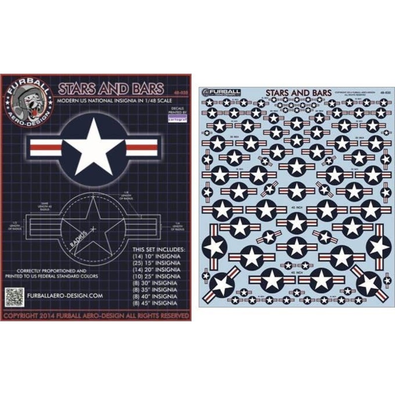 1/48 Stars and Bars US Modern Hi-Viz Insignia
