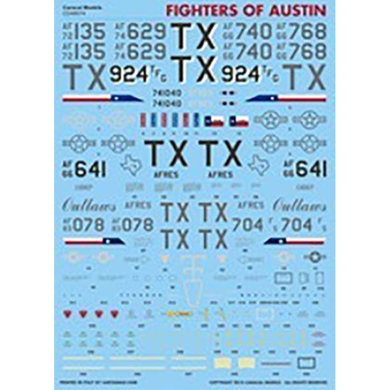 1/48 Us Air Force F-4D / E F-16A Bergstrom Air Force Base Decal