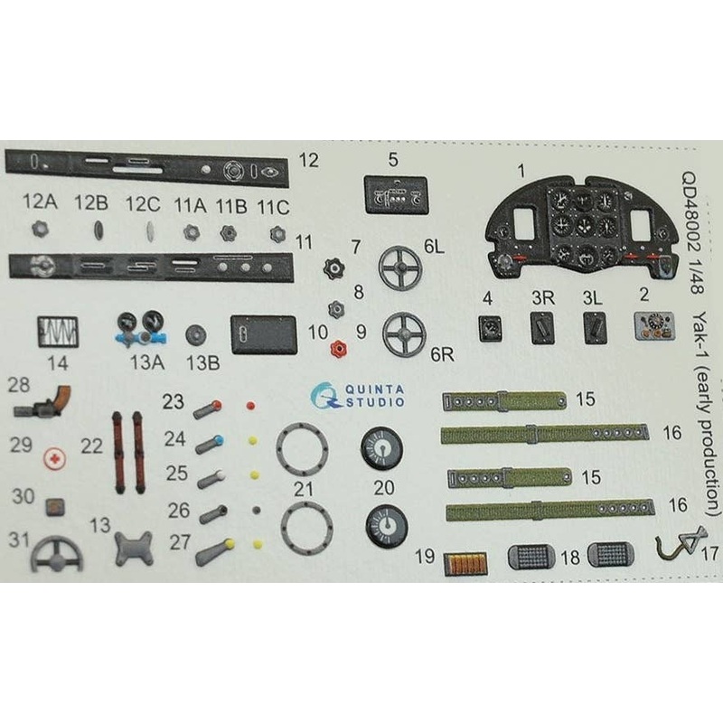 1/48 Yak-1 (Early Model) Interior 3D Decal (General Purpose)