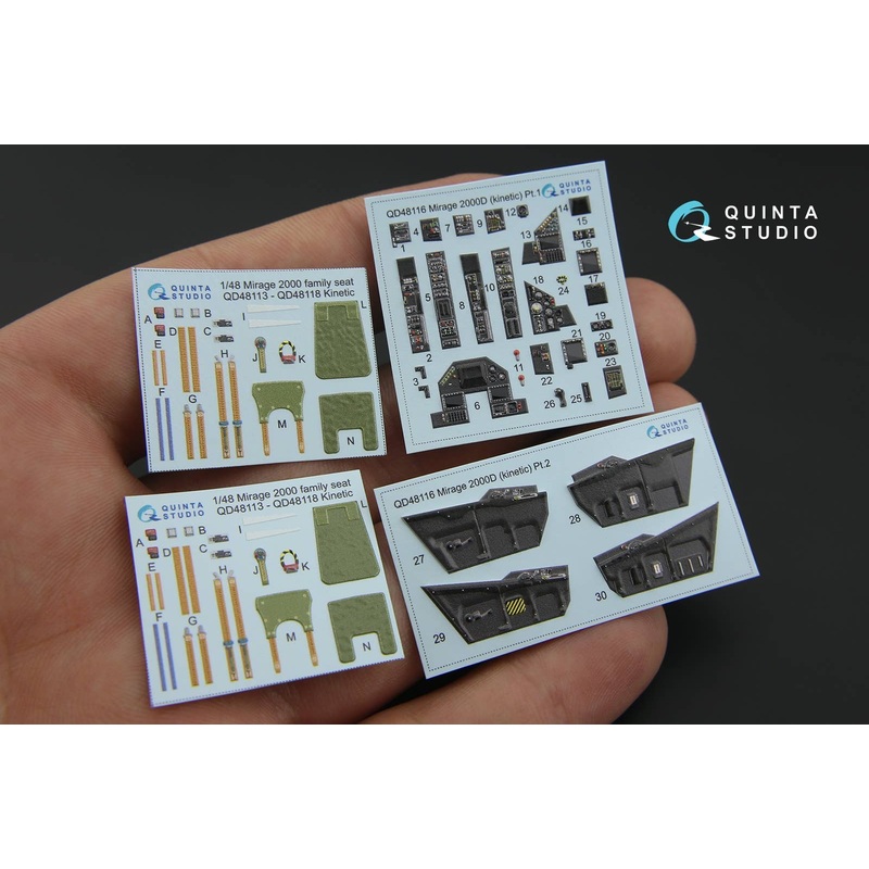 1/48 Mirage 2000D 3D-Printed & coloured Interior on decal paper for Kinetic  kit