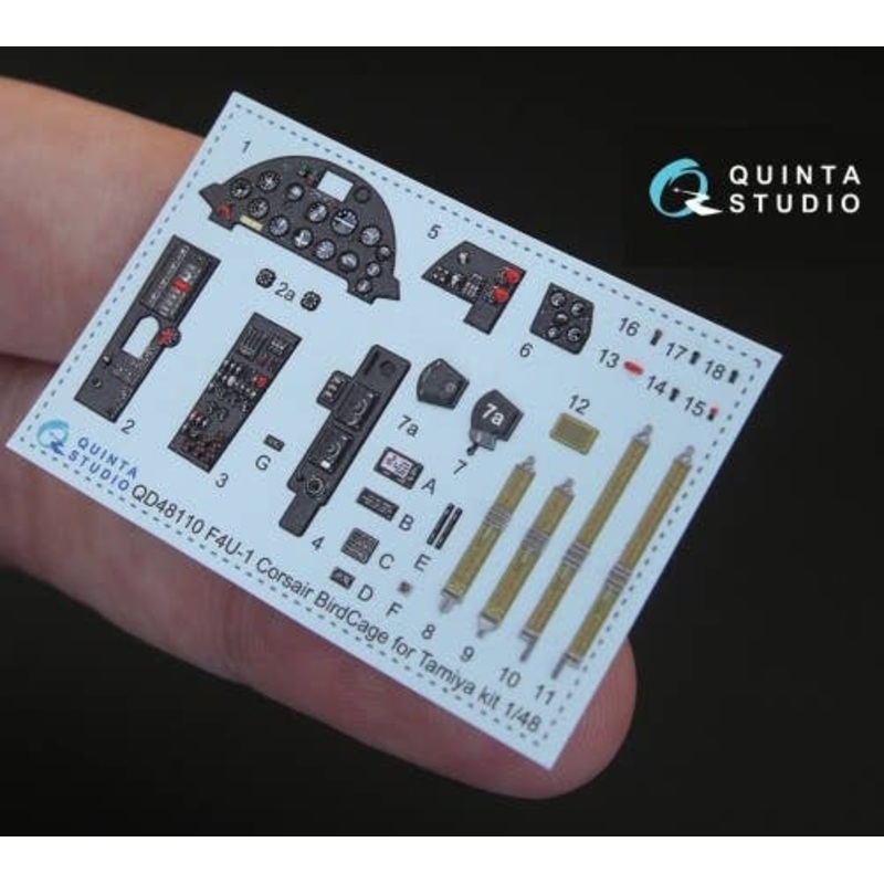 1/48 F4U-1 Corsair (Bird cage) 3D-Printed & coloured Interior on decal paper for Tamiya  kit