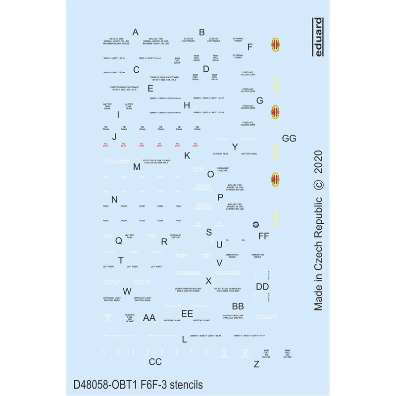 1/48 F6F-3 Stencils (for Eduard)