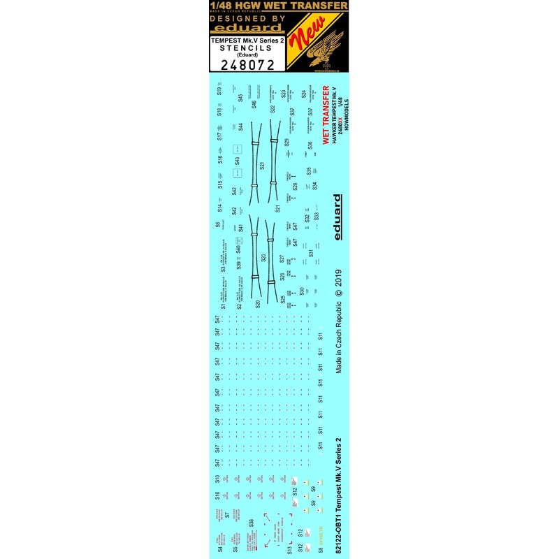1/48 Hawker Tempest Mk.V Series 2 Stencils (for Eduard)