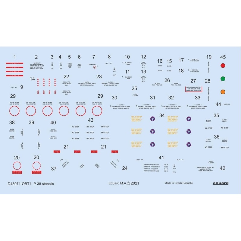 1/48 P-38 Stencils (General Purpose)