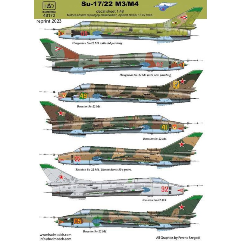 1/48 Su-17/22 M3/M4 decal sheet
