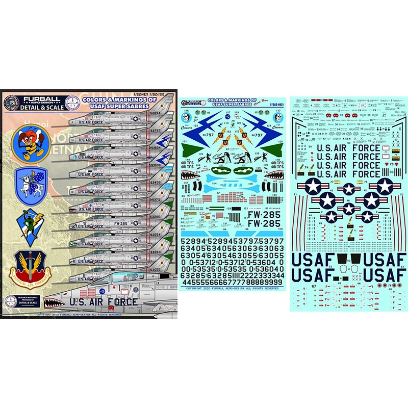 1/48 US Air Force F-100 Super Sabres Part 1 Color & Marking Decals
